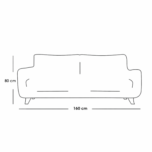2 Seater Sofa Yellow Linen 160 cm – Red Beech Wood Modern Couch Egypt