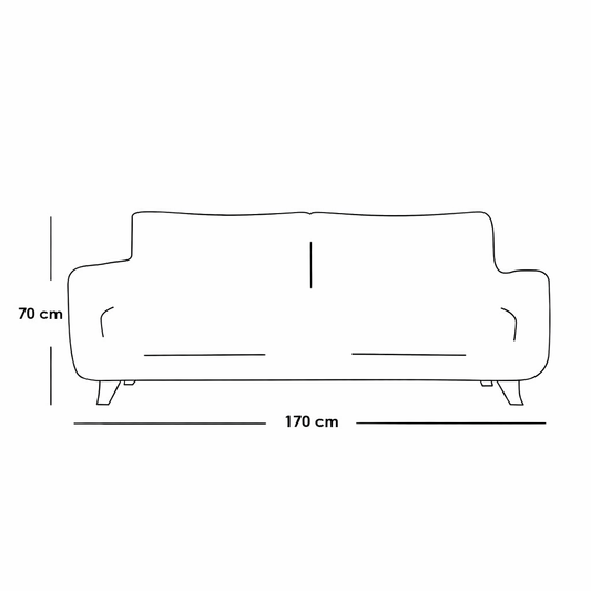 2 Seater Sofa White Velvet 170 cm – Natural Beech Wood Modern Couch Egypt