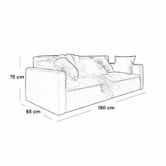 2 Seater Sofa Brown Velvet 180 cm – Red Beech Wood Modern Couch Egypt