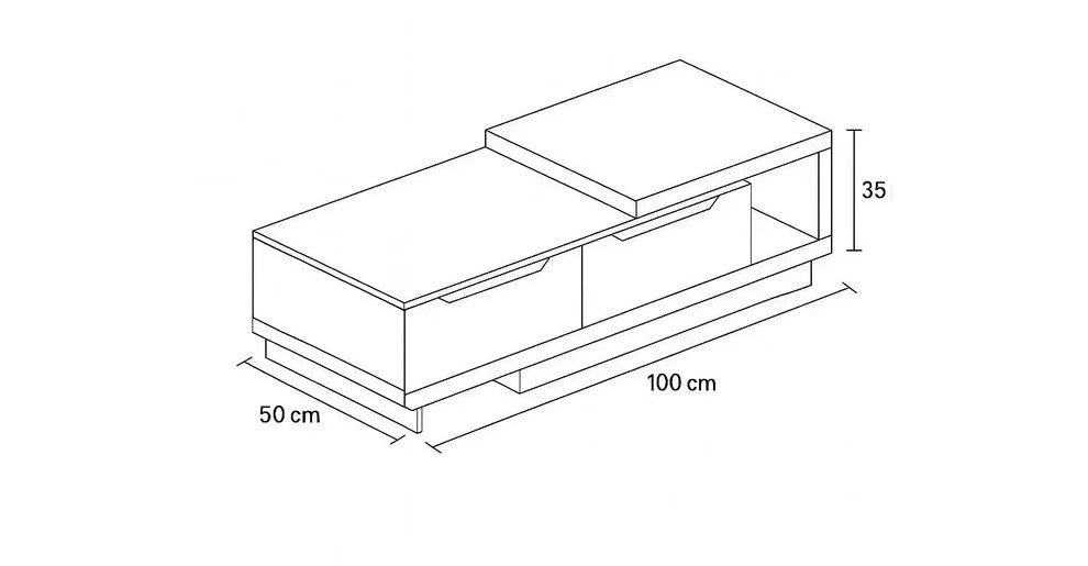 Coffee Table Multi Color - MDF - 100x50x35