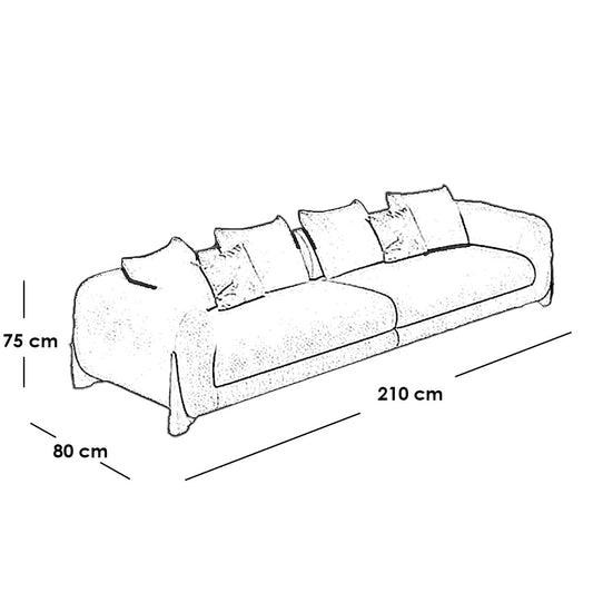 Luxury Off-White Linen Living Room Set – Sofa & 2 Chairs | Durable Red Beech Wood Frame
