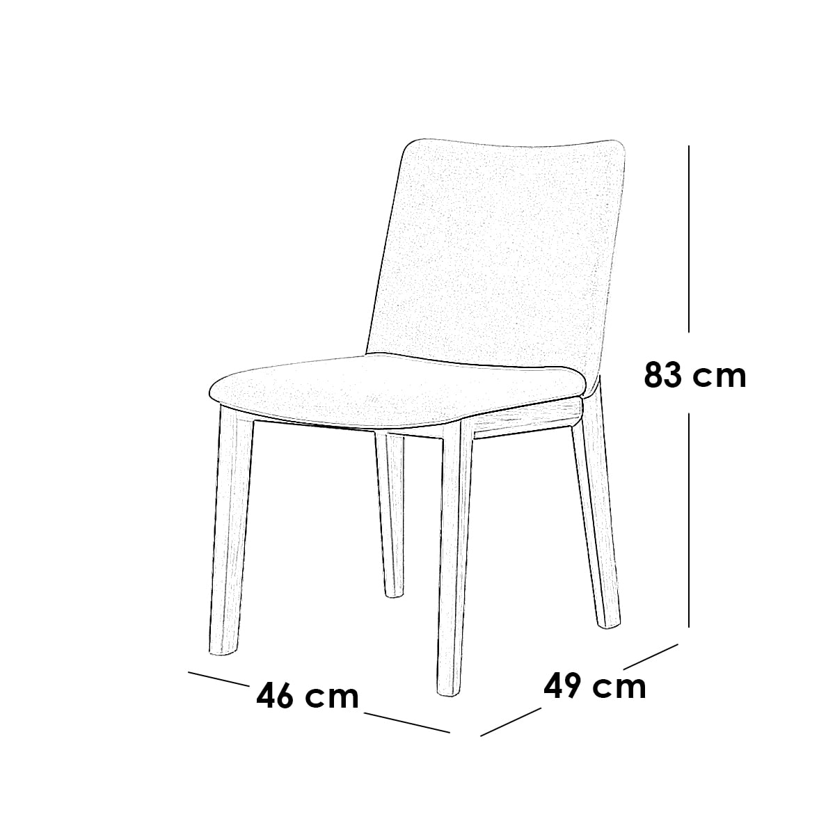 Beech Wood and Linen Side Chair - White and Beige