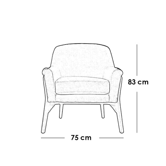 Beech Wood and Linen Arm Chair - Grey and Beige