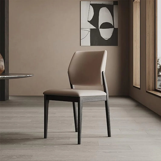Red beech wood  Dinning Chair - Linen fabric