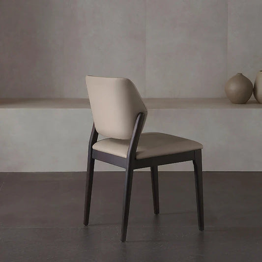 Red beech wood  Dinning Chair - Linen fabric